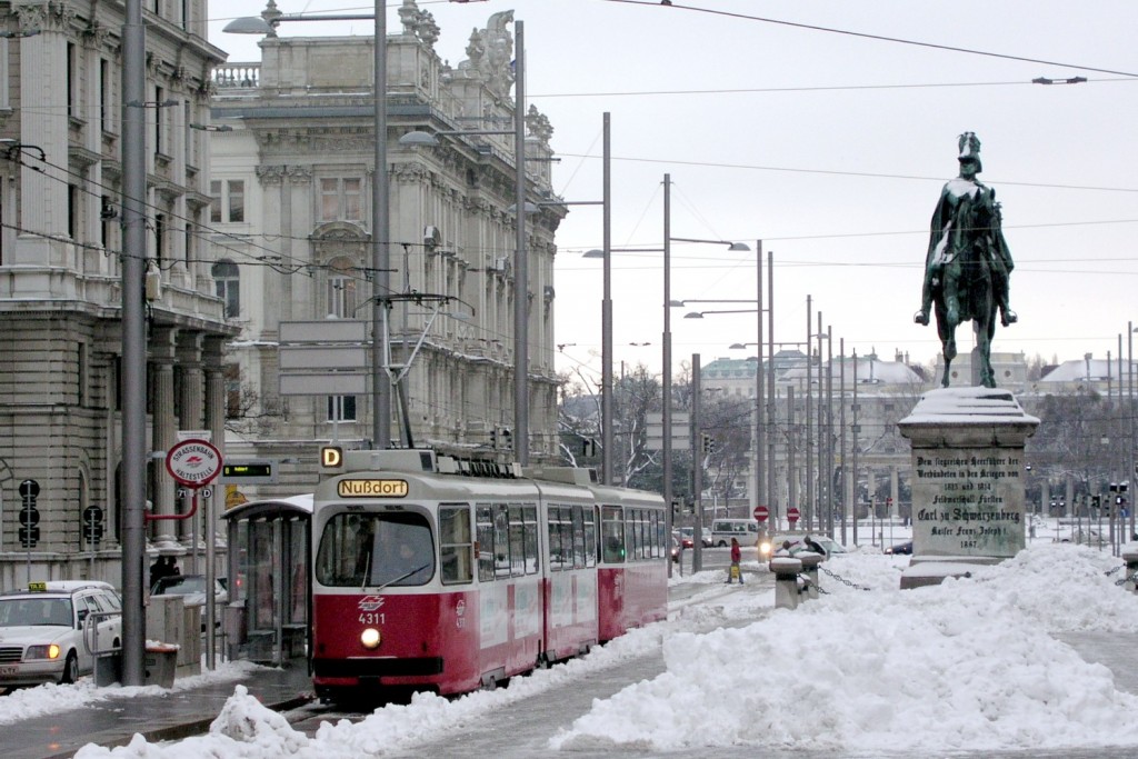 Neve durante o inverno em Viena, em tempos de frios mais extremos a cidade chega a ter uma temperatura de -2 ͦ c negativos .
