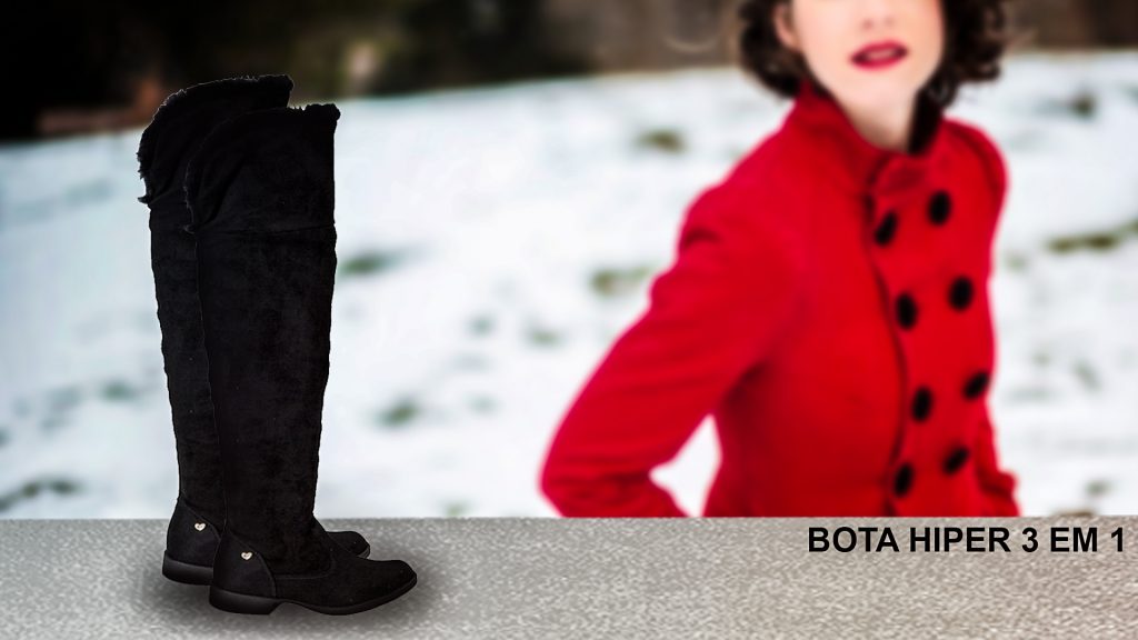 Esse modelo de bota, que ultrapassa o joelho, é a opção perfeita. 