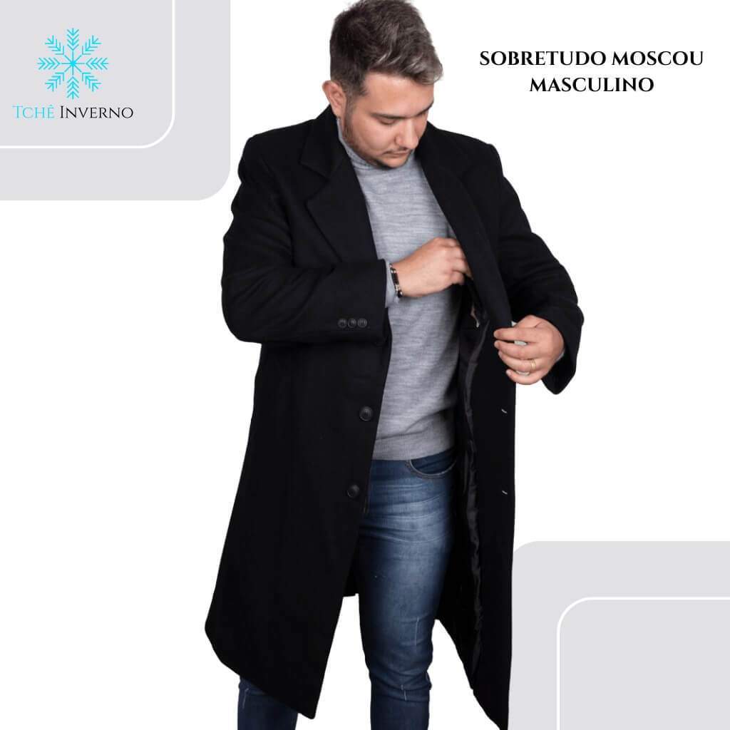 Sobretudo Moscou Masculino Preto - Mala de Inverno
