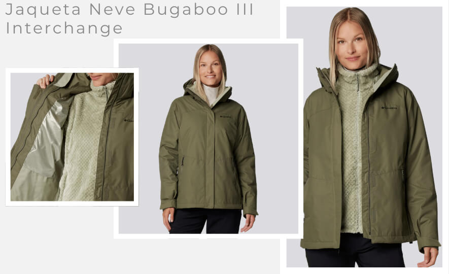 Jaqueta tres em um para inverno rigoroso